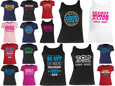 1959 - 67 Geburtstag Damenshirt - Frauen T-Shirt  Jahrgang 1959 - Geb 67 Frau