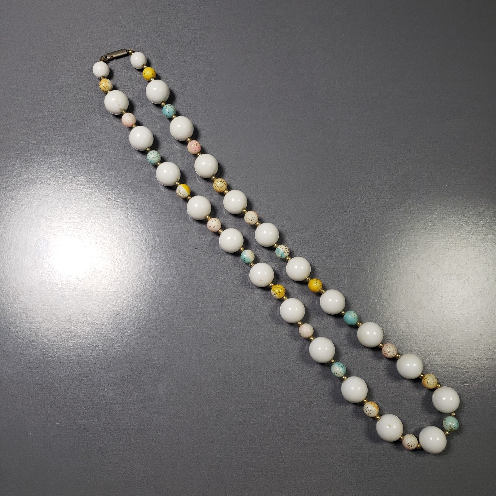 Beaded Necklace Multicolored Statement Mid Centur… - image 4
