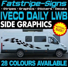 fits Iveco Daily Graphics Stickers Decals Camper Van Motorhome LWB CHECKER FLAG