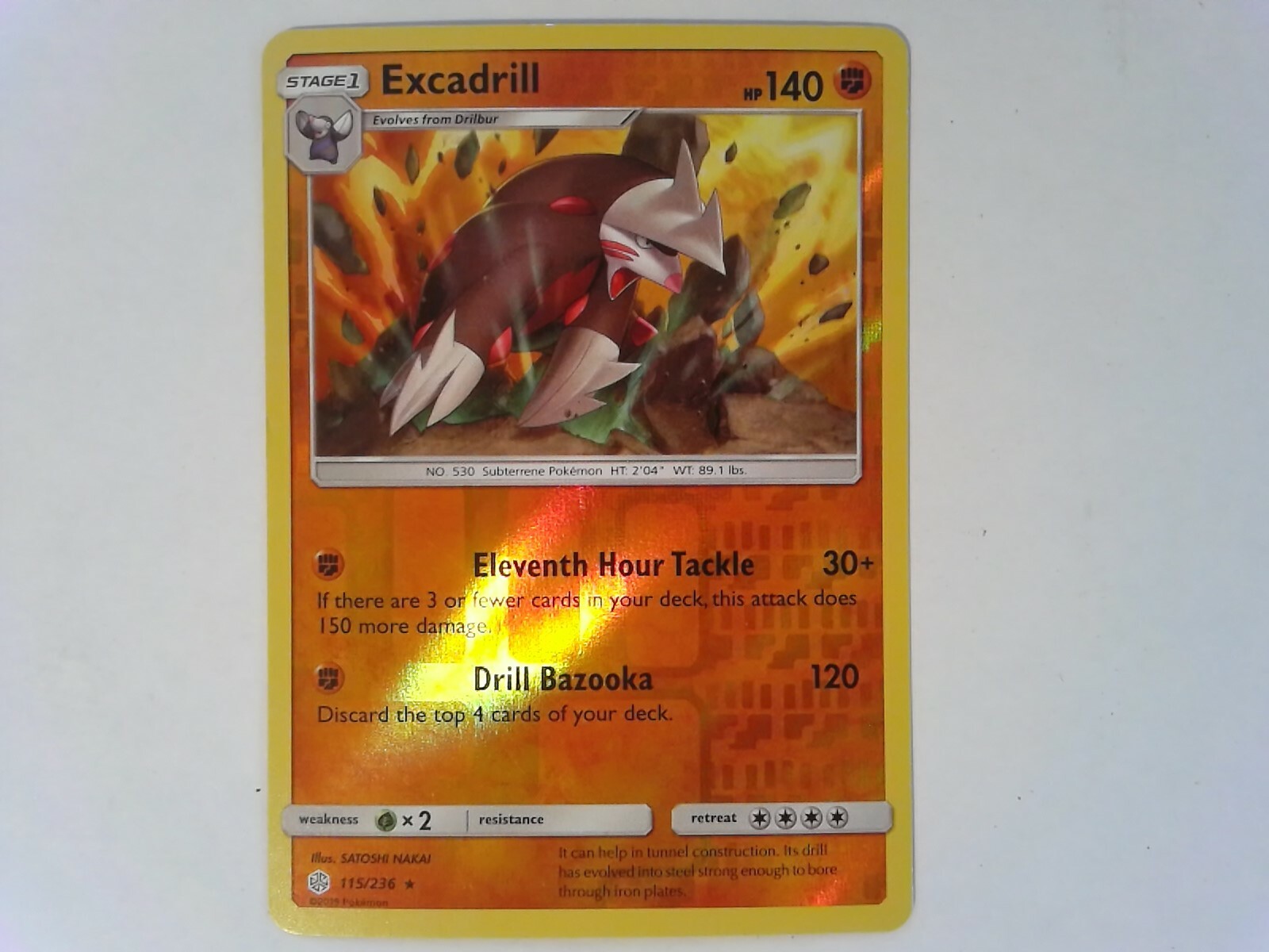 Excadrill 115/236 Cosmic Eclipse Reverse Holo Rare Pokemon Card  CE