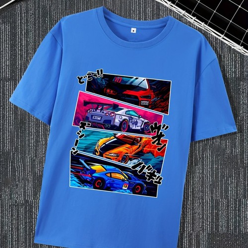 Camiseta para hombre estilo callejero manga corta cuello redondo con verano deportes al aire libre C - Imagen 11 de 44