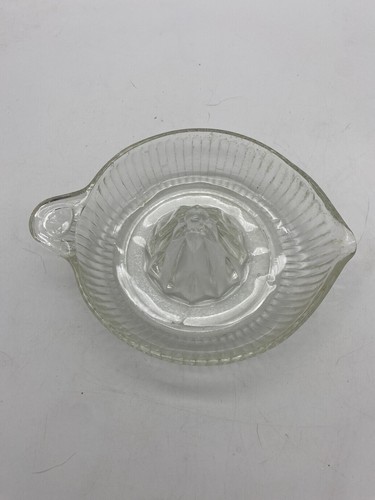 Vintage Glass Juicer Orange Juice Reamer Depression Glass Handle Spout 8” Long - Picture 3 of 7