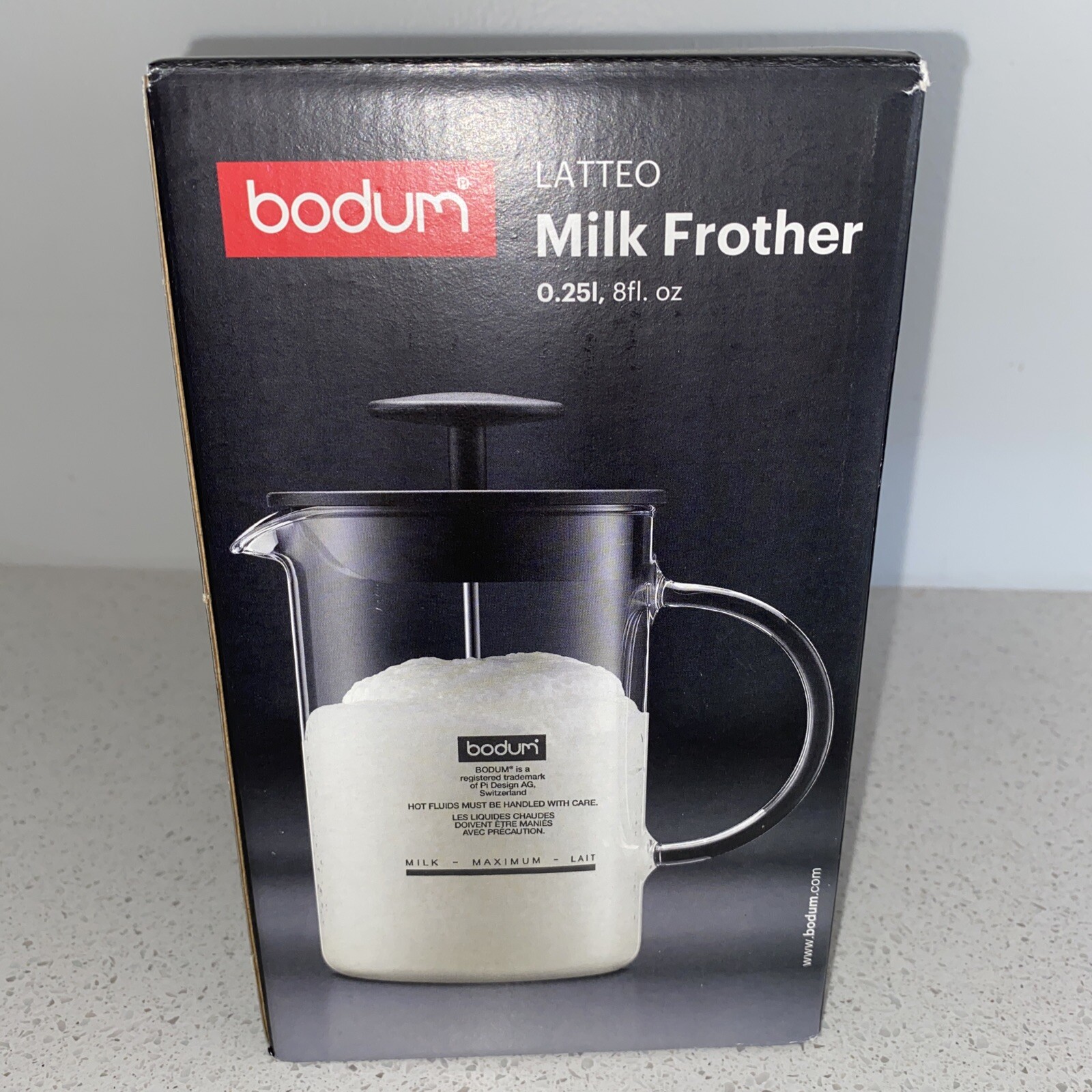 Milk Frother - Bodum 1446-01US4 Latteo 8 oz Manual Milk Frother - Black-image