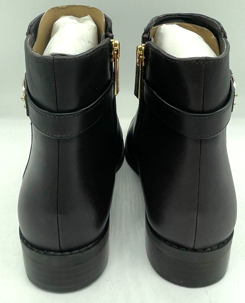 Michael Kors Finley Chocolate Brown Flat Bootie Ankle Boots  display picture 1