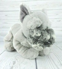 Russ Berrie Schnauzer Grey Dog Plush 10" Stuffed Animal Bean Filled Puppy Scruff