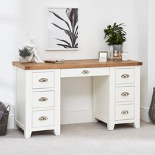 Twin Pedestal Desk Cheshire White Painted Large Home Office Furniture