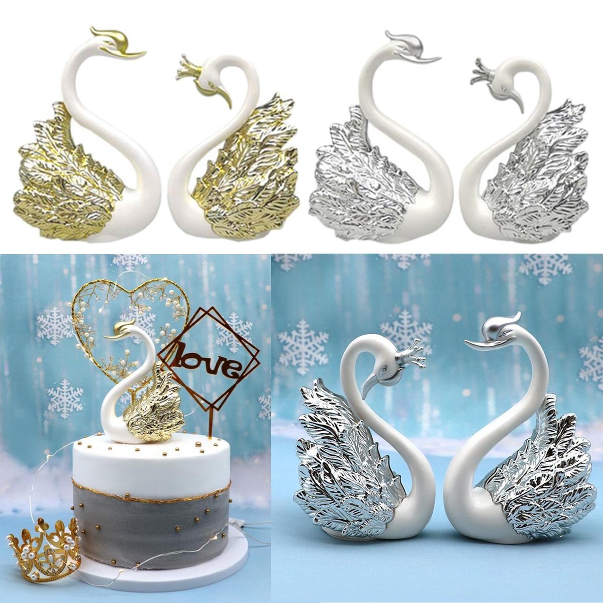 Pieces Swan Cake Topper, Gift for Mother, Wife, Best