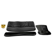 New Logitech MK670 Comfort Keyboard/Mouse Set + Mini Speaker, Wrist/Mouse Pads