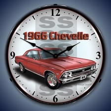 1966 Chevelle Ss Wall Clock Led Lighted
