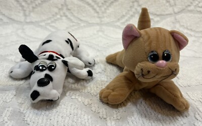 Vtg Pound Puppies Purries Tonka Plush Cat Kitten Dog LOT Dalmatian & Tabby