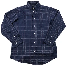 Tommy Hilfiger Flex Mens Shirt Sz S Blue Logo Stretch Button Up Long Sleeve