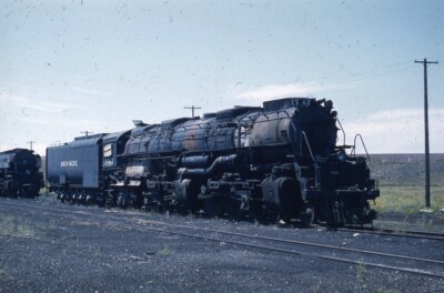 UP UNION PACIFIC 3962 Railroad Steam Locomotive CHEYENNE WY 1958 Photo Slide 4