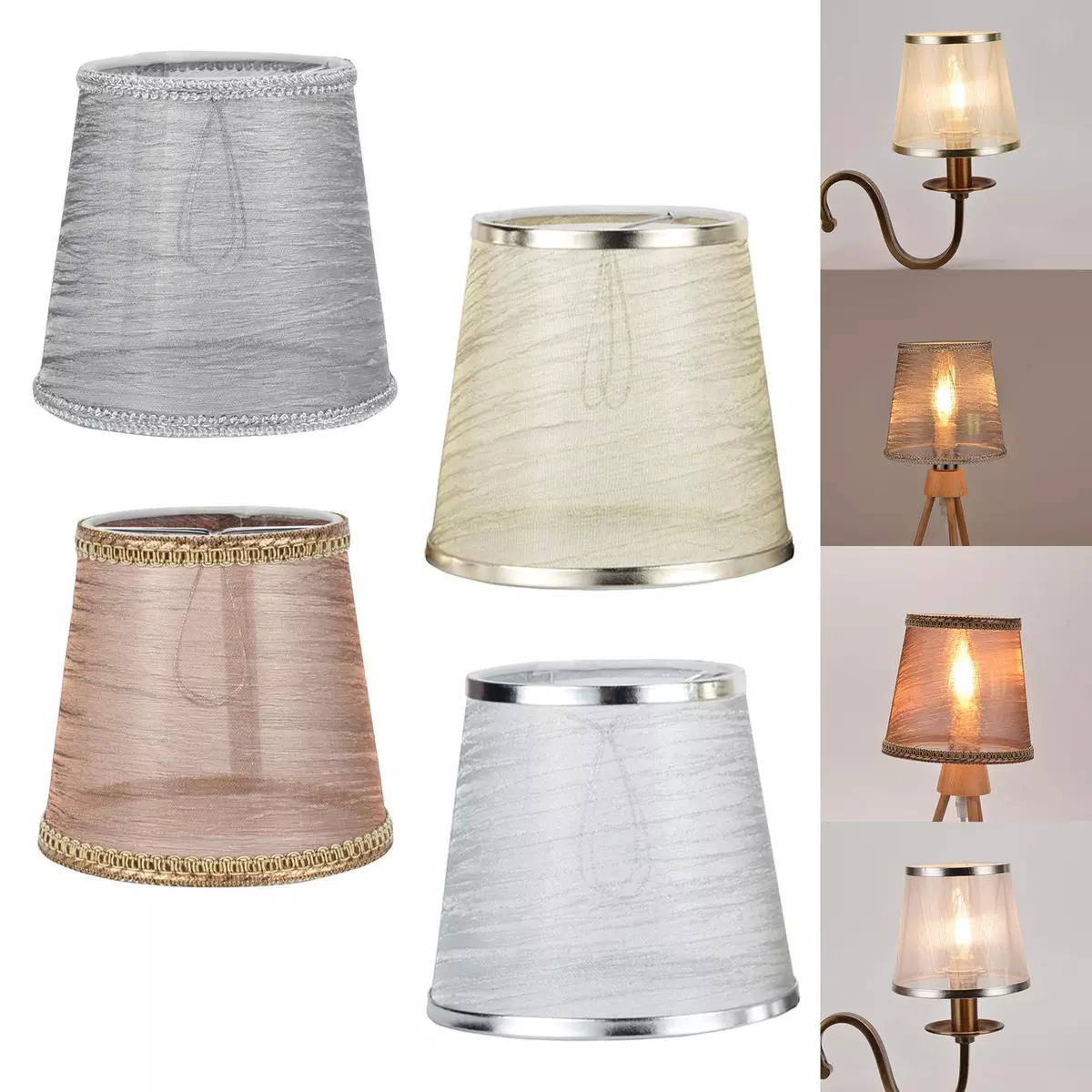 Lamp Shade Replacement Shell Fabric Lampshade Cafe Shade Pendant Light Decor