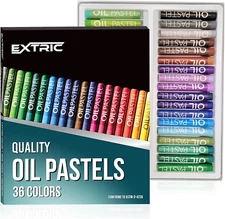 EXTRIC Oil Pastels 36 Colors - Art Supplies for Kids and Artists, Soft Crayons