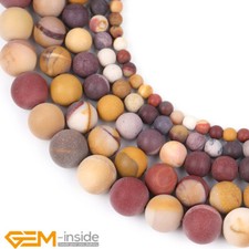 Natural Multi-Color Mookaite Jasper Gemstone Frosted Matte Round Beads Strand15"
