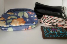 Lot of 4 Cosmetics Makeup Travel Bags w Daisy Fuentes handbag