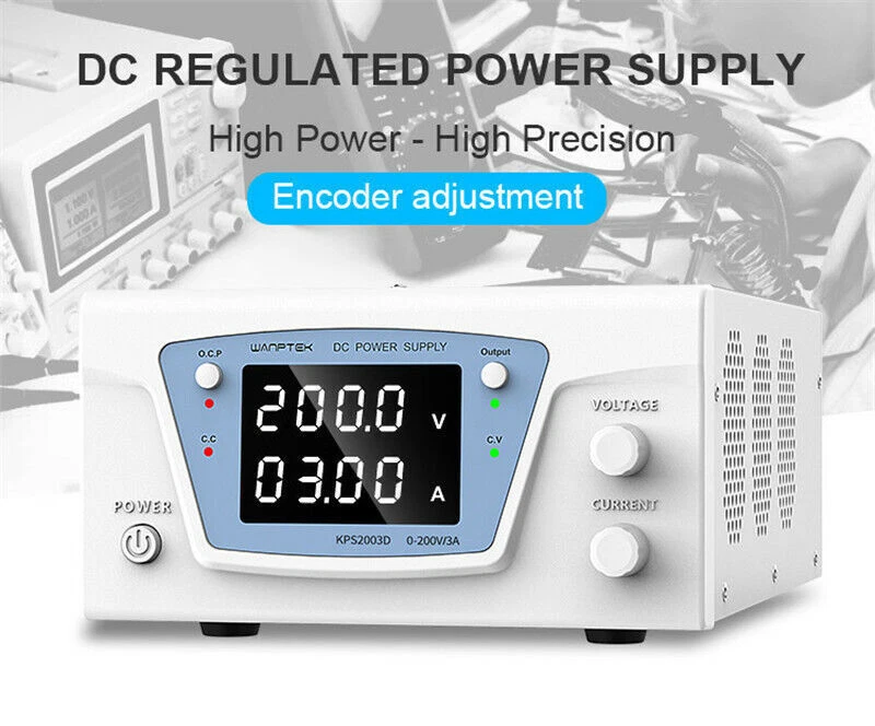 Fuente de alimentación regulada CC programable ajustable de alta potencia 200V/300V 3A/5A/10A Foto 3 de 4