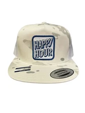 Happy Hour Embroidered Patch Adjustable Snap Back Trucker Hat