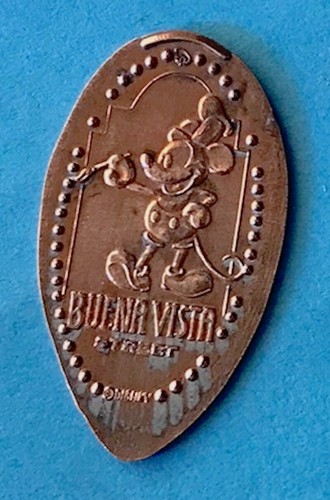 ARTIST MICKEY PAINTING BUENA VISTA STREET PRESSED SMASHED PENNY DISNEY FREE SHIP