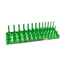 Hansen 38 Socket Organizer Tray Holder 3 Row Standard Sae Shallow Deep Green