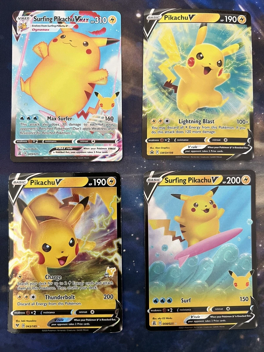  Surfing Pikachu V & Vmax 008/025 & 009/025