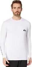 NEW Quiksilver Men's LONG Sleeve Swim Shirt UPF 50 Size XS WHITE RASH GUARD NWT