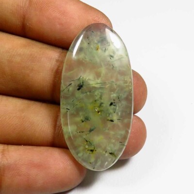 Naturlicher Grüner Prehnit Edelstein 31 Cts Oval Cabochon 37x18 mm PRT-217