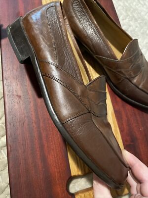 Johnston & Murphy Handcrafted Slip On Loafers Shoes Italy Made