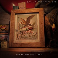 Vintage Fishing Lure Art Print 8X10 Eagle Artwork Fishing Cabin Wall Decor Gift