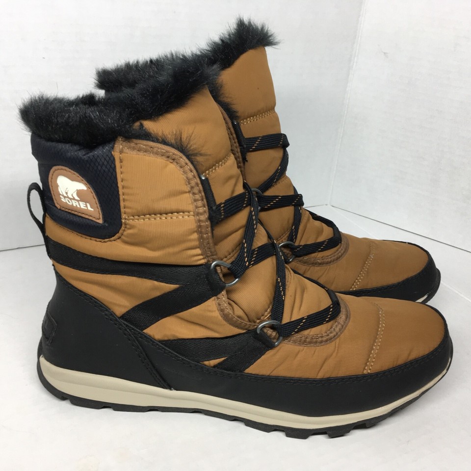 Sorel Whitney Short Lace Waterproof Winter Boots Tan Womens Size 9 eBay