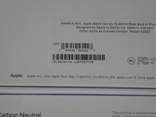 Apple Watch Series 10 42MM Rose Gold AI Plum SL GPS MWWV3LW/A New In Box - Picture 6 of 7