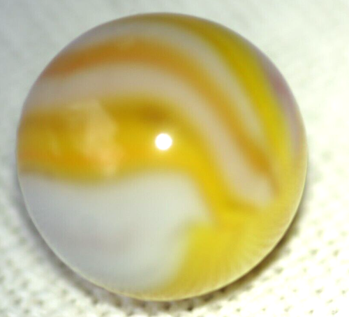 Christensen Agate Co. Antique Toy Marble, Swirl Pink/Yellow #123 - Picture 2 of 7