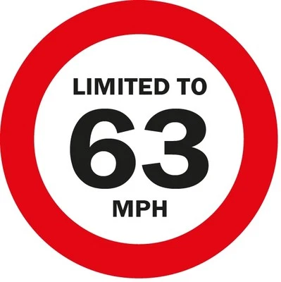 LIMITED TO 63 MPH Vehicle speed restriction sticker VAN WAGON 120 x 120mm