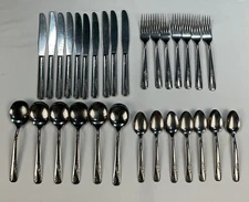 30 Pc Vintage Everbrite FAVORITE Stainless Steel Flatware Set USA MCM