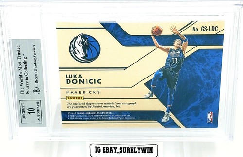 ๐ LUKA DONCIC RPA RC ๐ 2018 GOLD STANDARD ROOKIE JSY SIGNATURE BGS 9 AUTO 10 - Picture 3 of 3