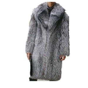 S-6XL Mens Faux Fox Fur Parka Furry Mid Long Coat Overcoats Thicken Warm Work D | eBay
