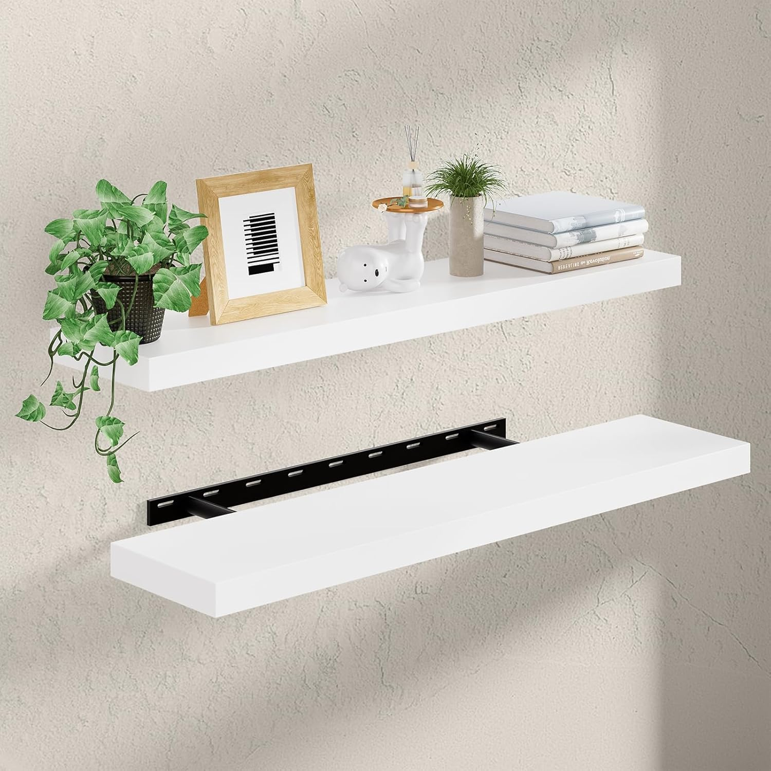36 Inch Natural Pine Floating Shelves 2 Pack