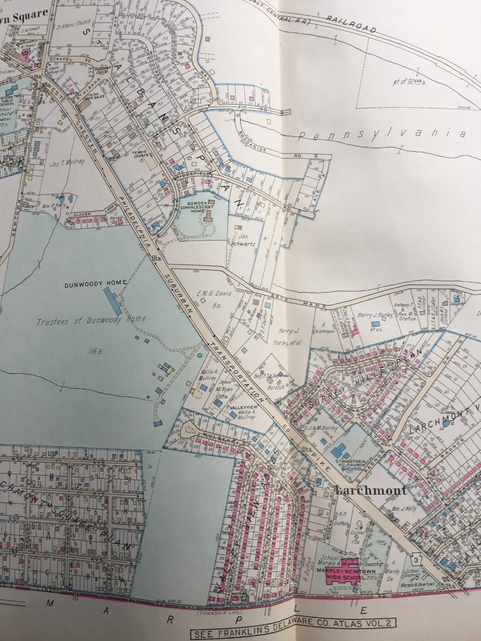 1950 MAIN LINE DELAWARE COUNTY PA MAPLE NEWTOWN HIGH SCHOOL TWP SCHOOL