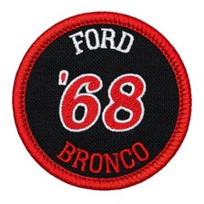 1968 Ford Bronco Embroidered Patch Black/Red Iron-On Sew-On Jacket Hat Backpack
