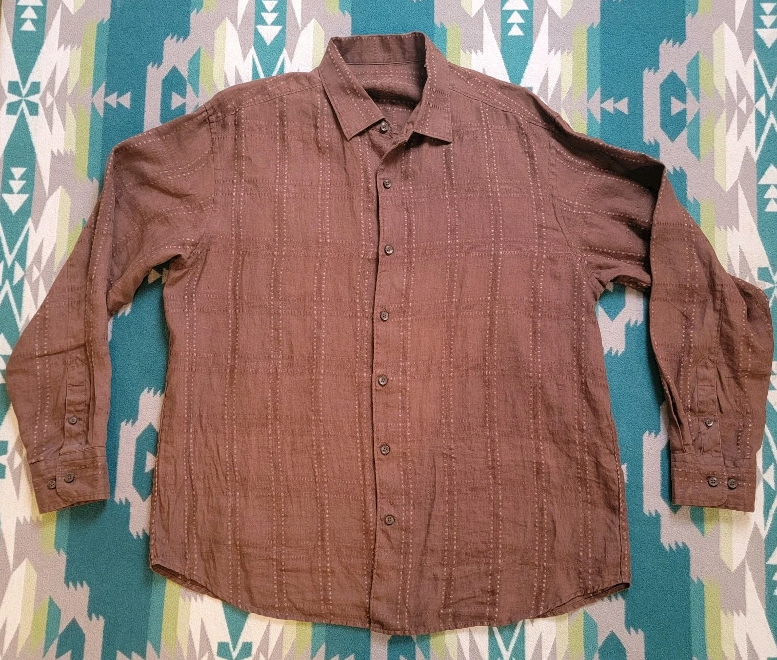 Tommy Bahama Men's XL Linen Shirt Long Sleeve Beach Casual Button Up Vacation
