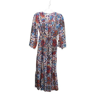 midi short sleeve formal dress Electric Blue Gathered Metal Trim Short Sleeve Midi Dress main image 1