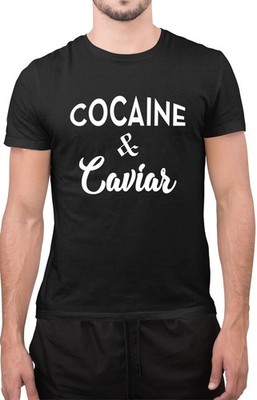 Lustiges Kokain und Kaviar Herren Damen Neuheit Tumblr Oberteil T-Shirt
