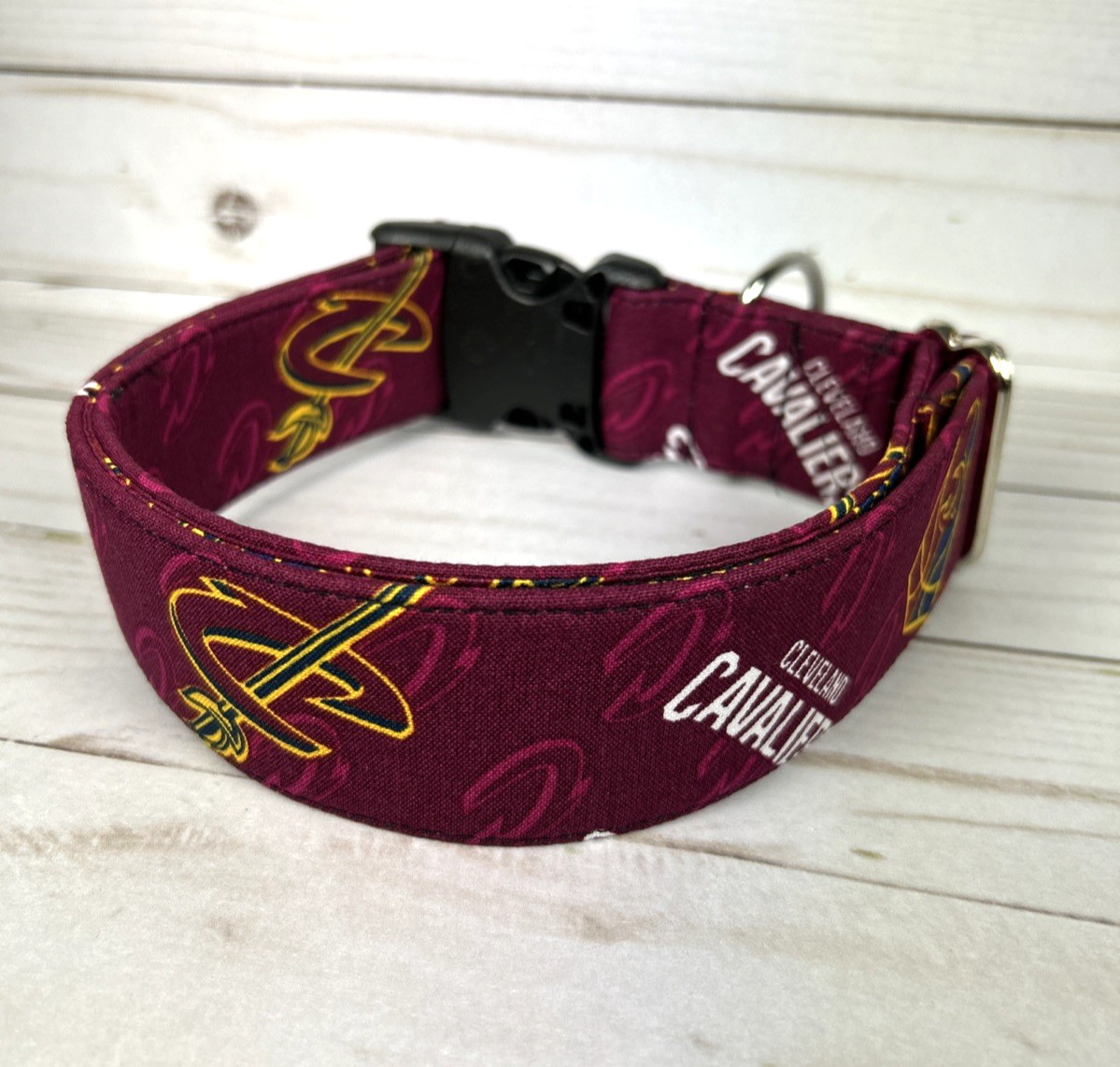 Cleveland Cavaliers NBA Terri's Dog Collar handmade adjustable basketball fabric