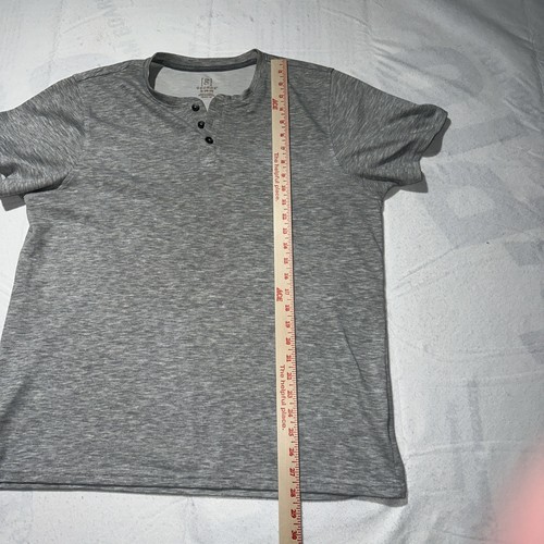 George Men's Size XL Gray Shirt Short Sleeve Moisture wicking 3 Buttons - Picture 6 of 8