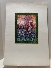Zsuzsa Egresi Signed Color Etching Aquatint PA Surreal Allegorical Scene