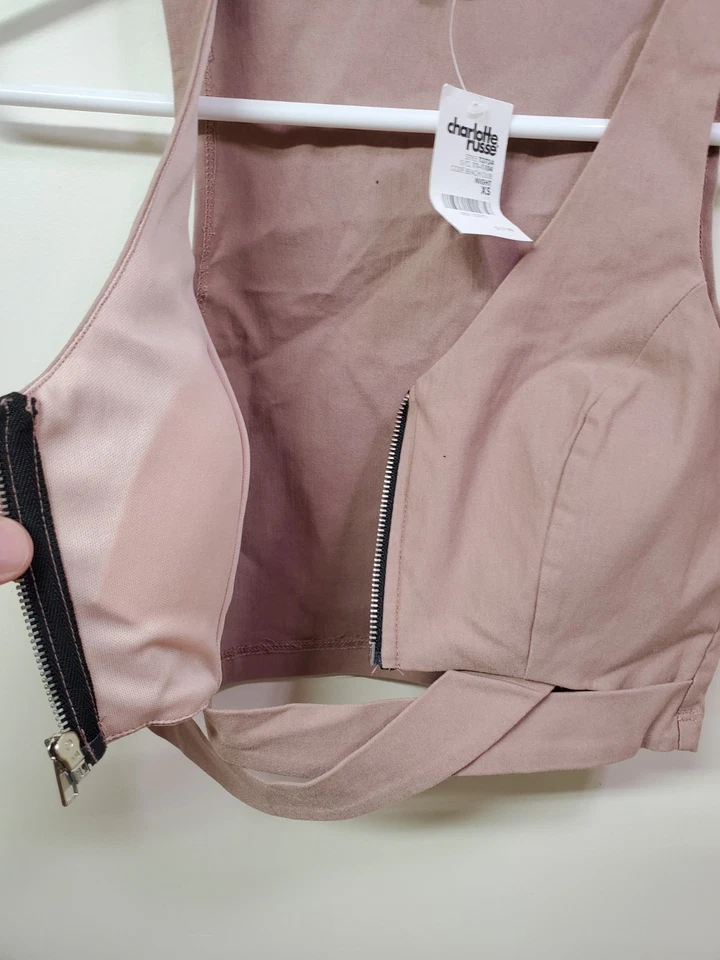 Sujetador para mujer Charlotte Russe talla XS NUEVO CON ETIQUETAS estilo cremallera T3734 código club de playa Foto 4 de 4