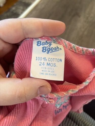 Vintage 90s 2000s Y2K Oshkosh Baby B’Gosh Toddler Bear Bubble Romper Pink 24M - Picture 5 of 5