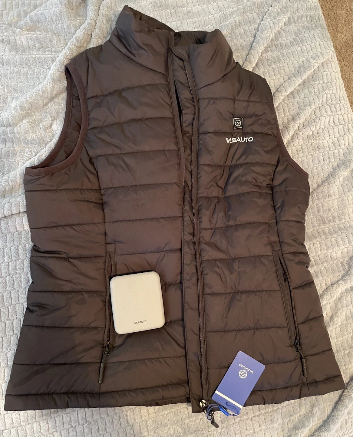 WLSAUTO Mens Black Heated Battery Pack Lightweight Vest Size M Medium