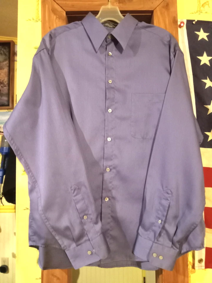 Camisa de vestir para hombre 36 37 16 1/2 Crazy Horse púrpura Foto 3 de 4