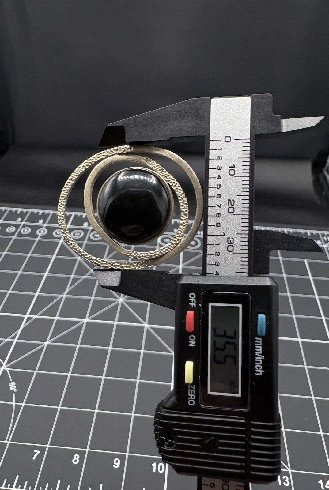 Large Chunky Statement 950 Silver Black Onyx Pend… - image 11